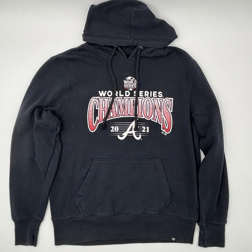 Atlanta Braves 2021 World Series Champions Hoodie '47 Brand Navy Blue Medium MLB